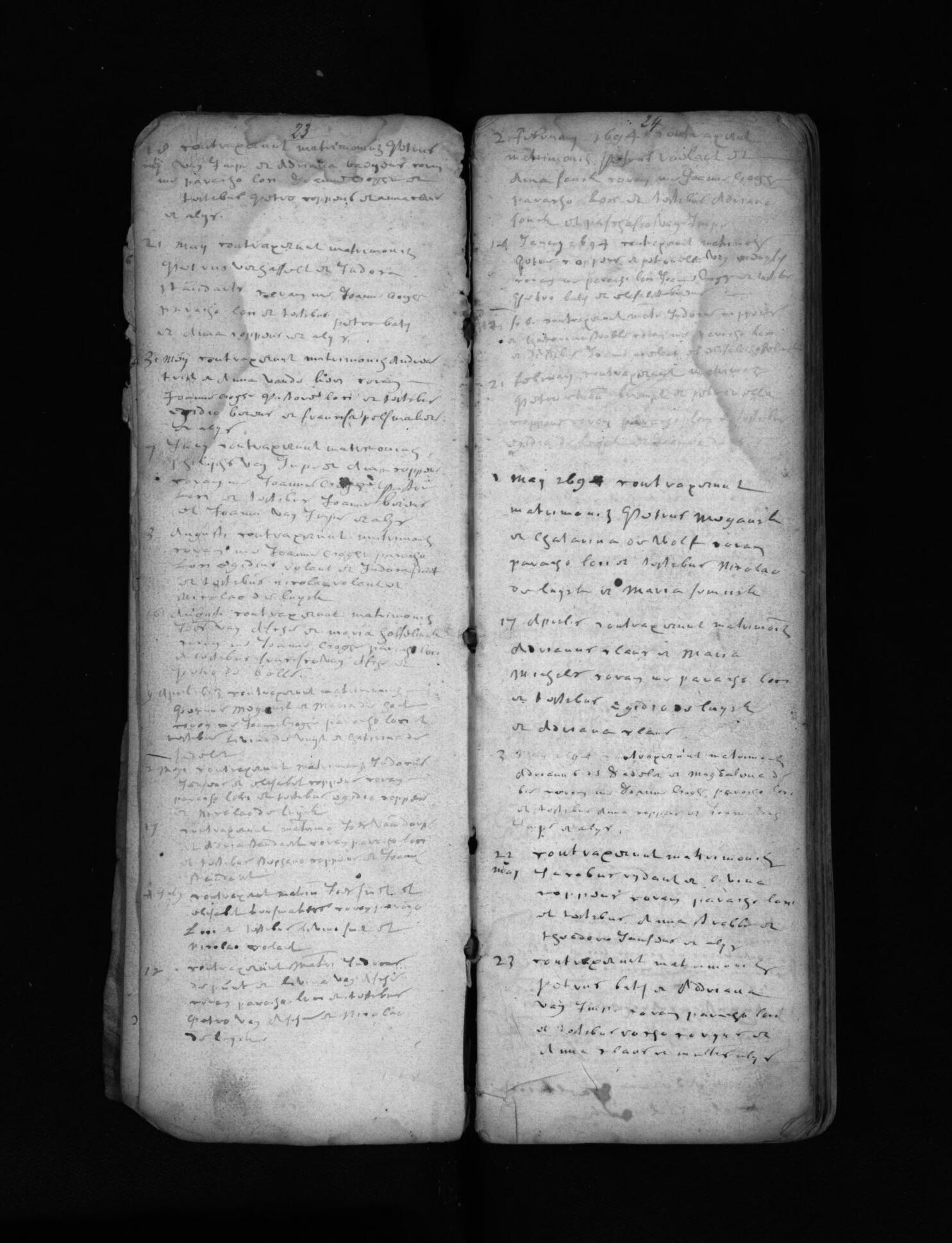 Huwel. Petrus Van den Bemt & Petronella Coppens (1694)